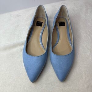 White House Black Market light blue suede pointy toe flats